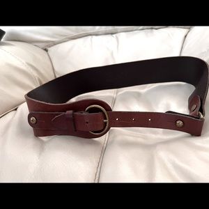 Brown leather belt.